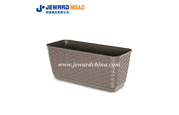 Rectangle Rattan Flower Pot With Saucer Mould